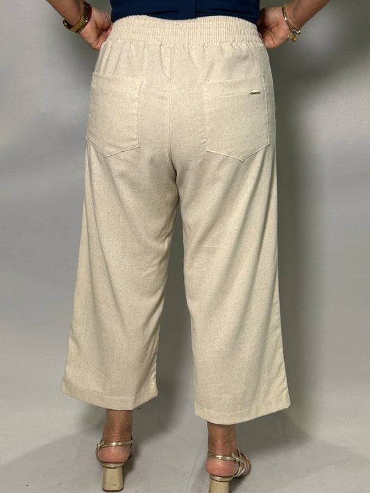 Calça Pantacourt Linho