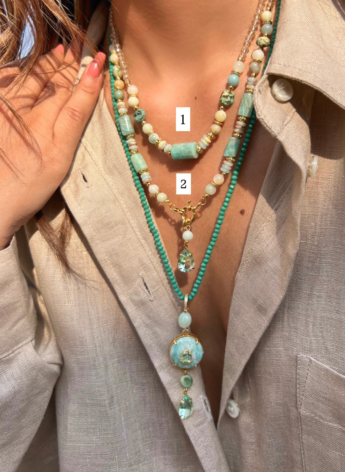 Colar Pedra Amazonita 1