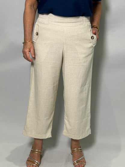 Calça Pantacourt Linho