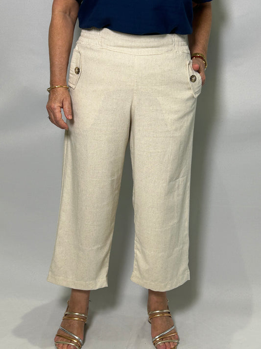 Calça Pantacourt Linho