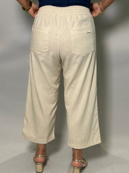 Calça Pantacourt Linho