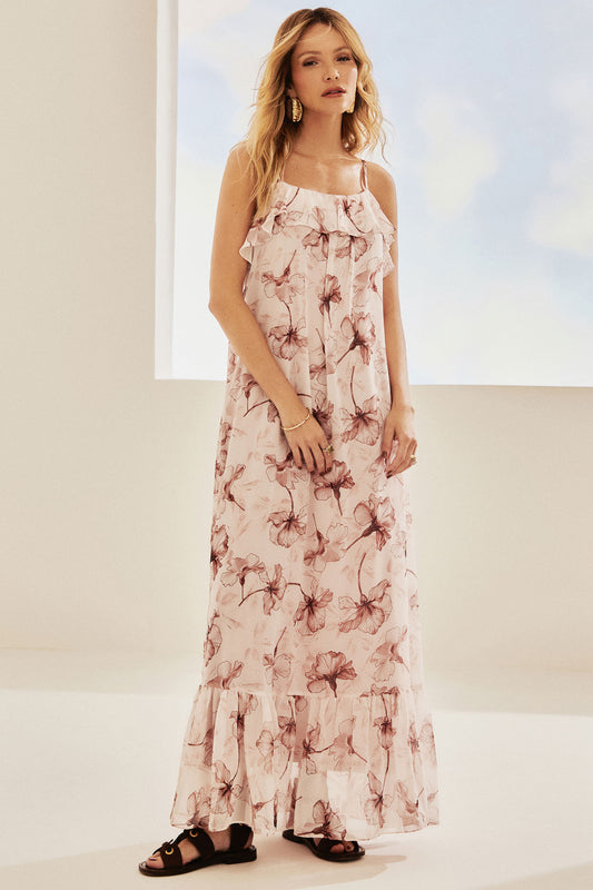 Vestido Chiffon Floral