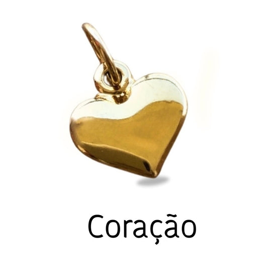 Berloque coração dourado