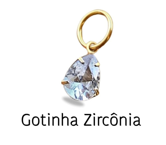 Berloque gota zirconia