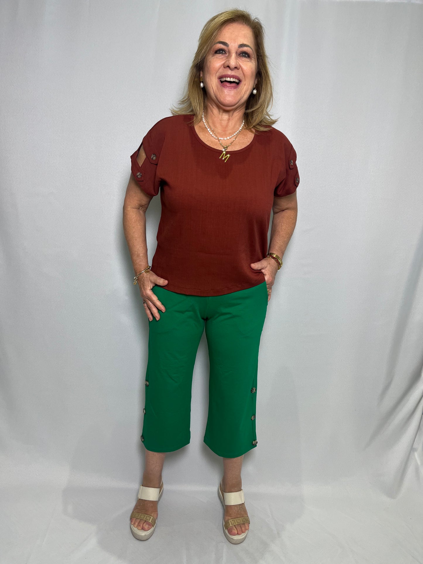 Calça Pantacourt Malha