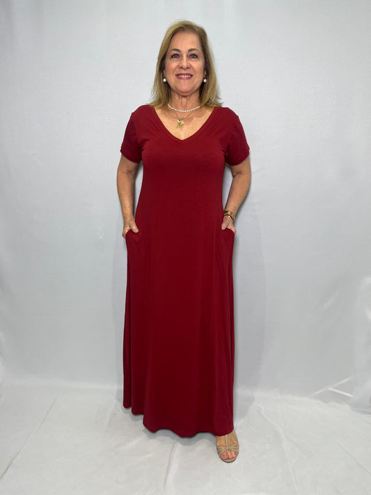 Vestido Longo Marsala